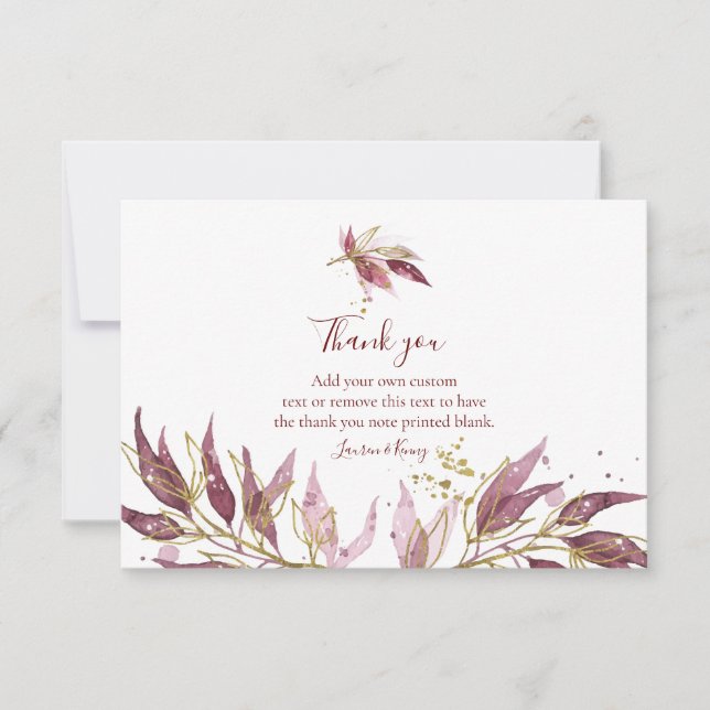 Autumn Elegance Thank You Cards (Front)