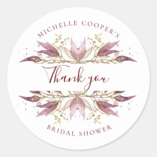 Autumn Elegance Thank You Classic Round Sticker