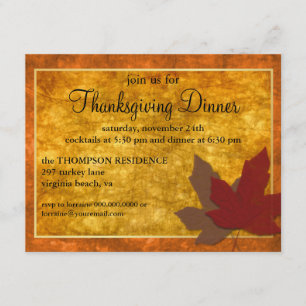 Autumn Elegance Thanksgiving Invite