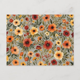 Autumn Elegance Watercolor Floral in Warm Fall  Postcard