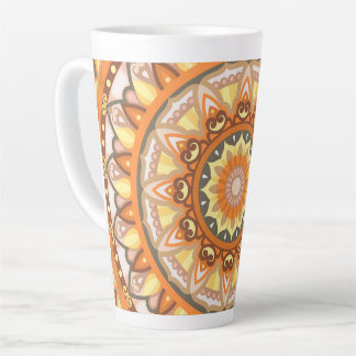 Autumn Elegant Fall Mandala Design Pattern Boho  Latte Mug