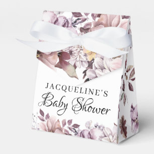 Autumn Elegant Purple Flowers Foliage  Favour Box