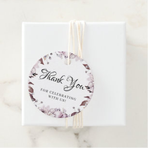 Autumn Elegant Purple Flowers Foliage Favour Tags