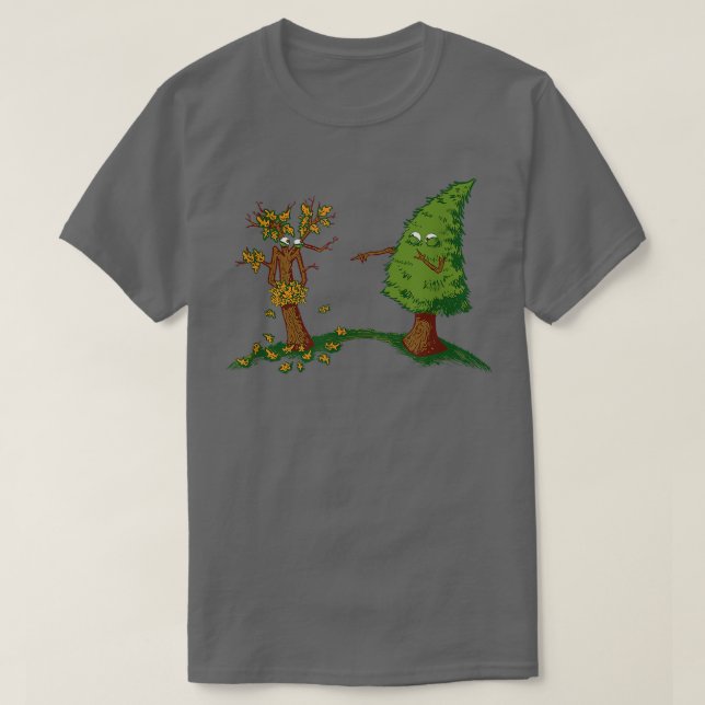 Autumn Embarrassment Funny Tree51  T-Shirt (Design Front)