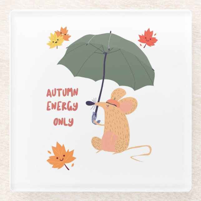 Autumn Energy Only Glass Coaster (Front)