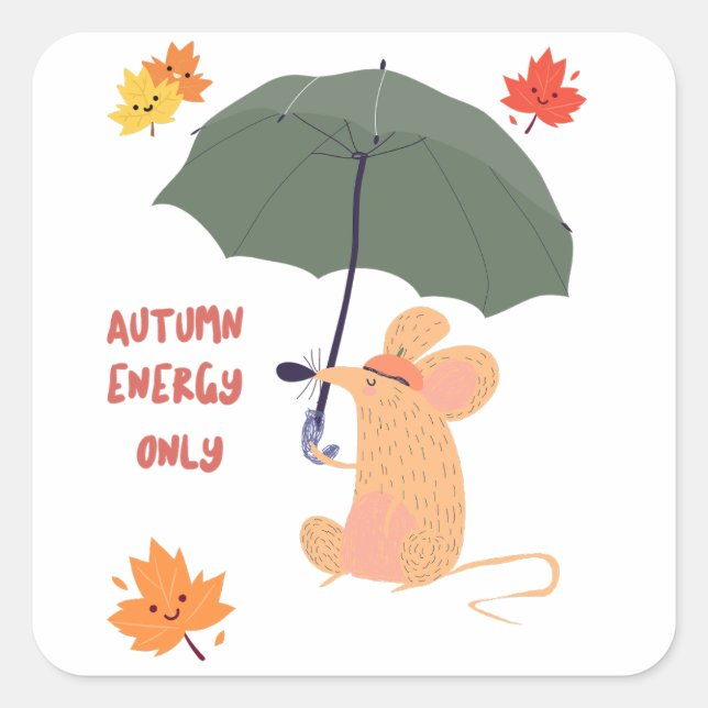 Autumn Energy Only  Square Sticker (Front)