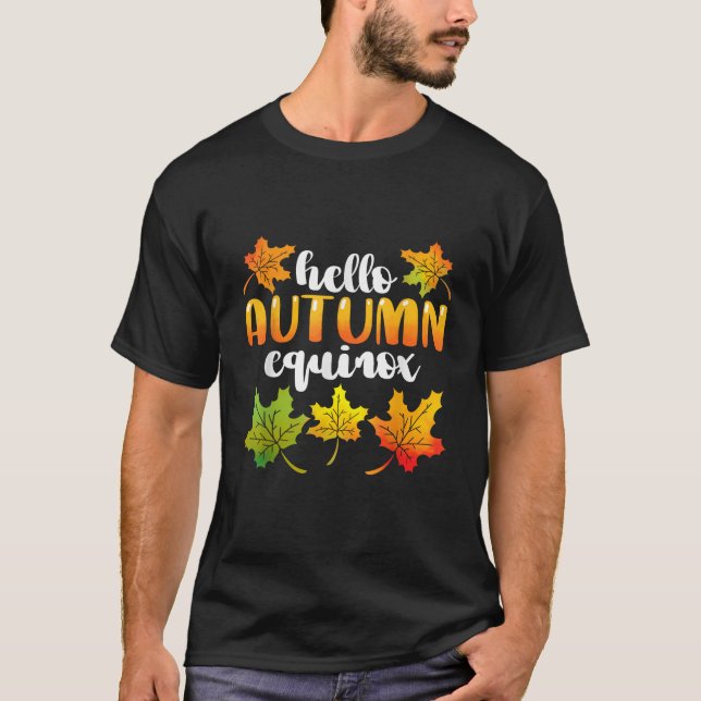 Autumn Equinox Fall Leaves October Sun for Men Wom T-Shirt (Front)