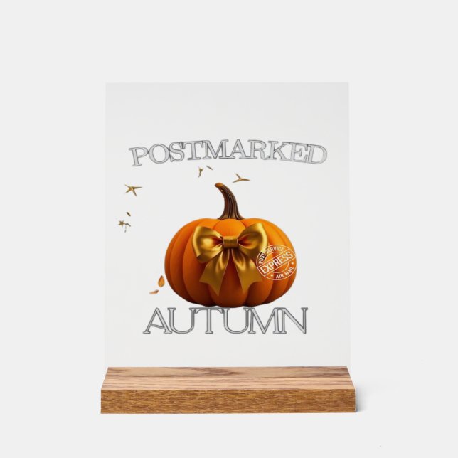 Autumn Essential T-Shirt Acrylic Sign (Front)
