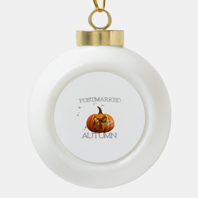 Autumn Essential T-Shirt Ceramic Ball Christmas Ornament (Front)
