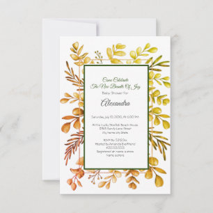 Autumn Eucalyptus Greenery Baby Shower invitation
