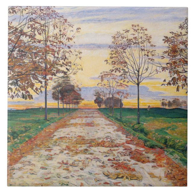 Autumn Evening (by Ferdinand Hodler) Tile (Front)