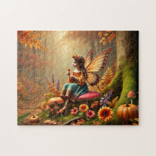 Autumn Fairy Enchanted Pumpkin Forest Jigsaw Puzzle