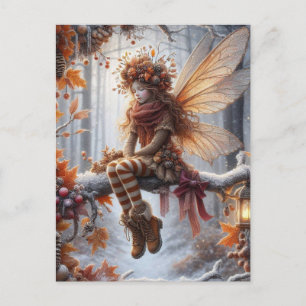 Autumn Fairy, Fall Greeting, Holiday Postcard