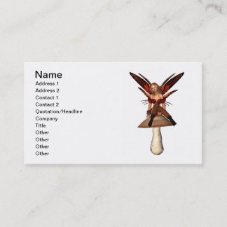 Autumn Fairy sitting on a toadstool Business Card