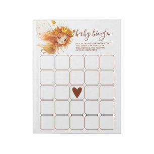 Autumn Fairy Woodland Baby Bingo Notepad