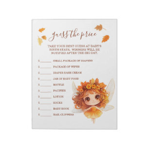 Autumn Fairy Woodland Guess the Price Notepad