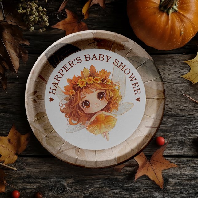 Autumn Fairy Woodland Paper Plate ( Step into an enchanting autumn forest where fairies flutter, and woodland creatures play. )