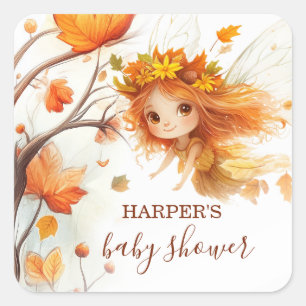 Autumn Fairy Woodland Square Sticker