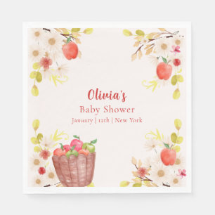 Autumn Fall Apple Gardening Baby Shower  Napkin