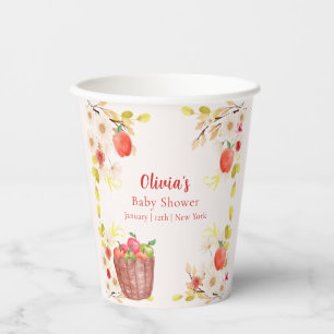 Autumn Fall Apple Gardening Baby Shower Paper Cups