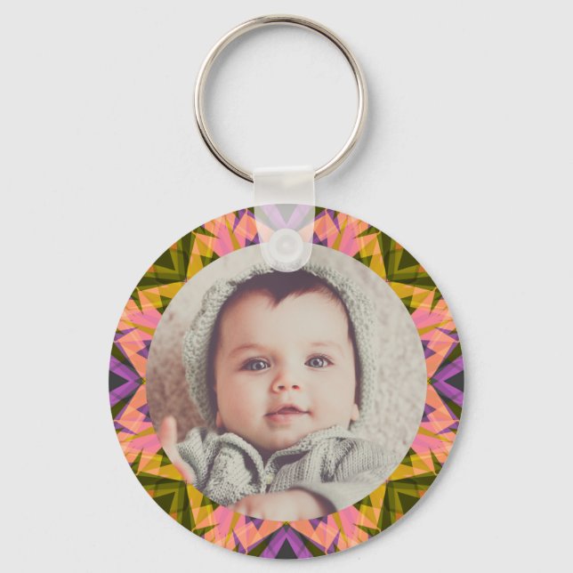 Autumn Fall Baby Grandparent’s Gift Photo Frame Key Ring (Front)