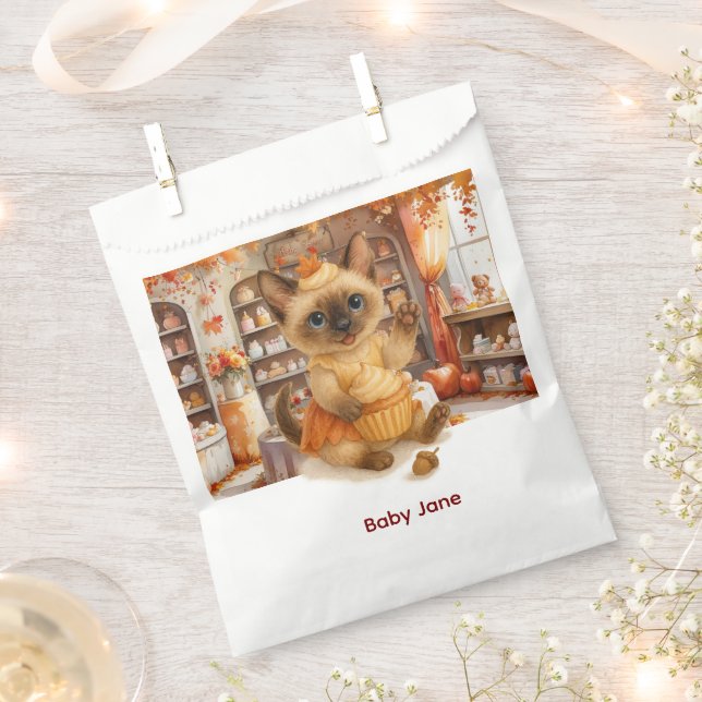 Autumn Fall Baby Shower for Cat lovers  Favour Bags (Clipped)