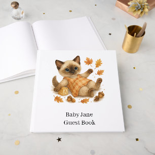 Autumn Fall Baby Shower for Cat lovers Guest Book