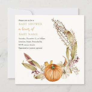 Autumn fall baby shower invitation