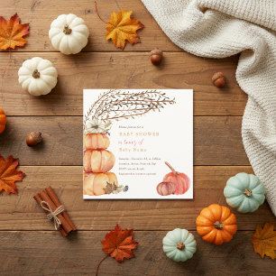 Autumn fall baby shower invitation