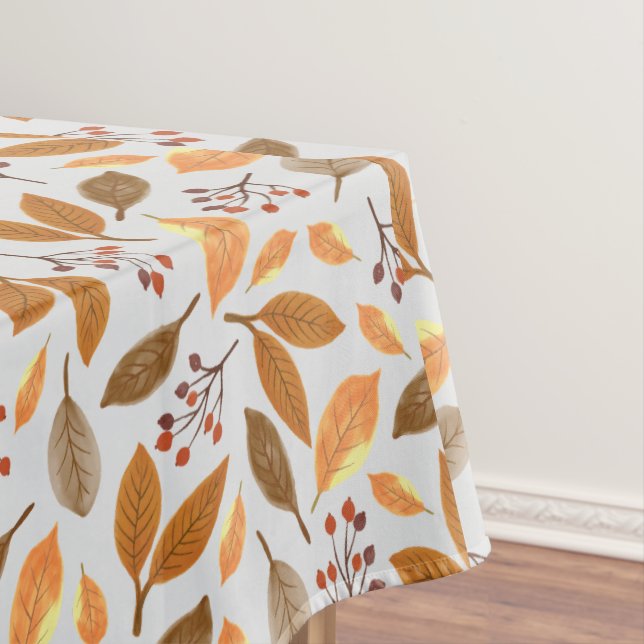 Autumn Fall Berries Leaves Pattern Tablecloth (In Situ)