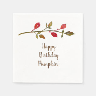 Autumn, Fall Birthday Custom  Paper napkins