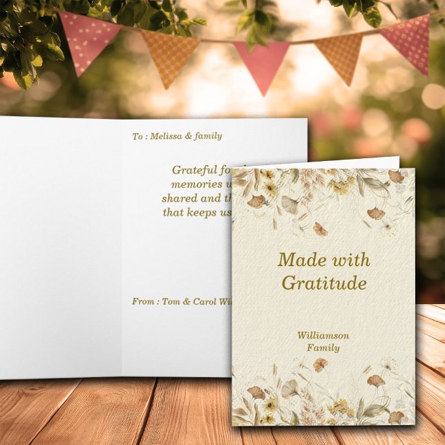 Autumn Fall Botanical Thanksgiving Personalise Card (Creator Uploaded)