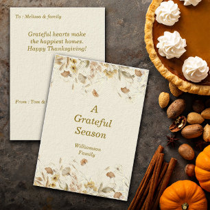 Autumn Fall Botanical Thanksgiving Personalize Holiday Card