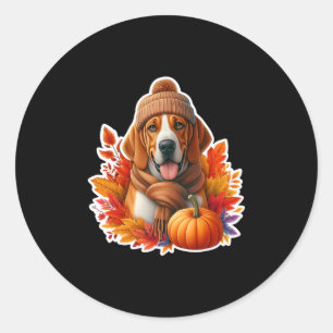 Autumn Fall Bracco Italiano Dog Owner Thanksgiving Classic Round Sticker