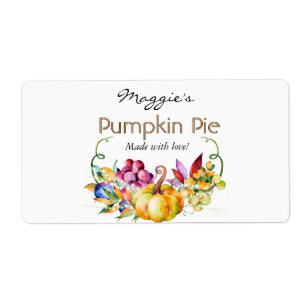 Autumn Fall Brown Pumpkin Baking Labels