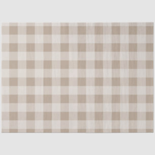 Autumn Fall  Brown Taupe Plaid Pattern Tissue Paper
