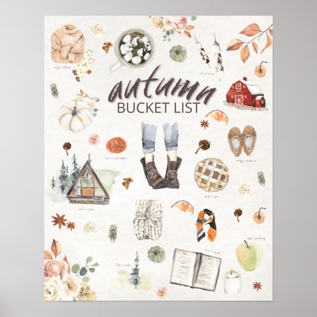 Autumn Fall Bucket List Poster (Front)