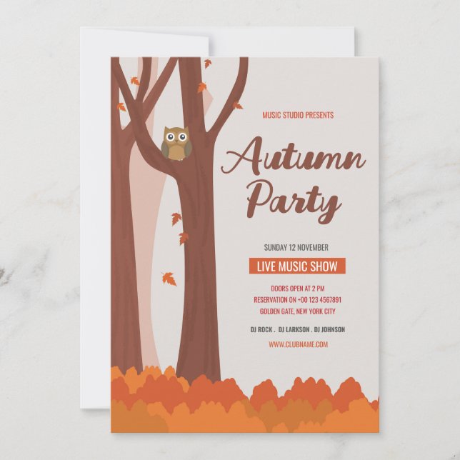 Autumn / Fall Celebration Party flyer template (Front)