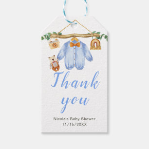 Autumn Fall Clothes Line Boy Baby Shower Gift Tags