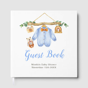 Autumn Fall Clothes Line Boy Baby Shower Guest Book
