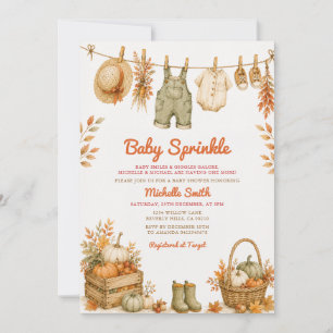 Autumn Fall Clothesline Baby Sprinkle Invitation