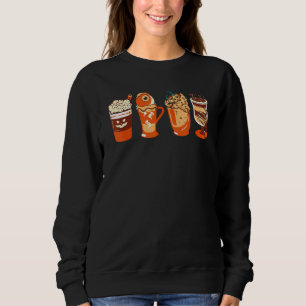 Autumn Fall Coffee Latte Cups Horrors & Ghost Hall Sweatshirt