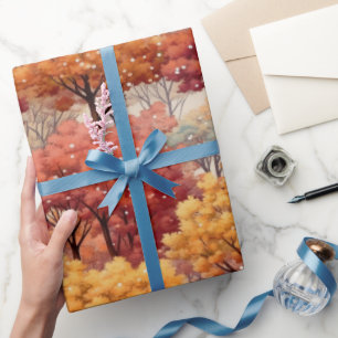 Autumn Fall Colorful Trees Wrapping Paper