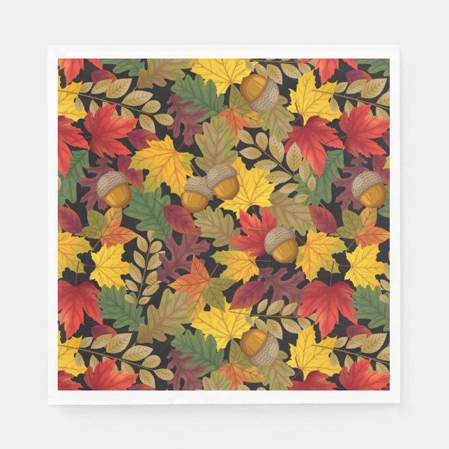Autumn Fall Colourful Leaves  Napkin (Front)