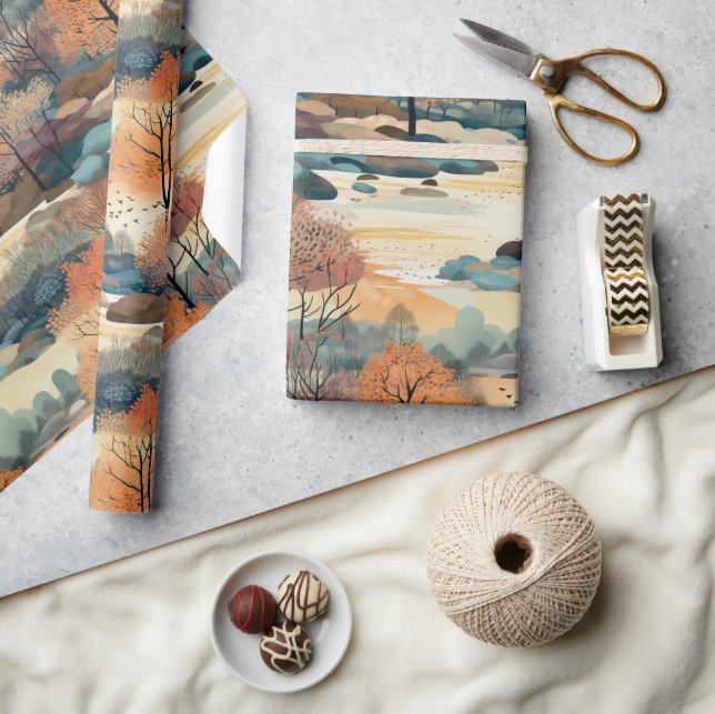 Autumn Fall Colourful Trees No3 Wrapping Paper (Crafts)