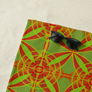 Autumn Fall Colours Abstract Geometric Design Beach Towel