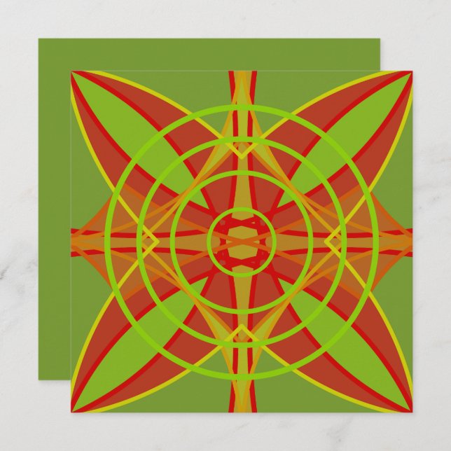 Autumn Fall Colours Abstract Geometric Design Card (Front/Back)