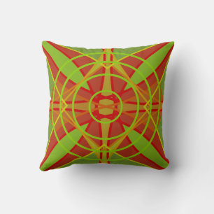 Autumn Fall Colours Abstract Geometric Design Cushion