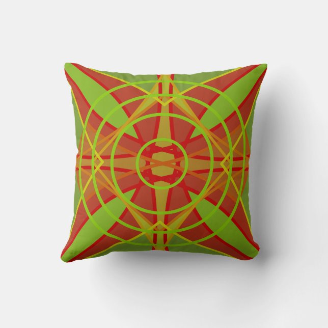 Autumn Fall Colours Abstract Geometric Design Cushion (Back)