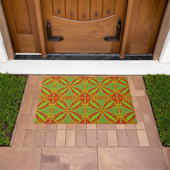 Autumn Fall Colours Abstract Geometric Design Doormat (Outdoor)